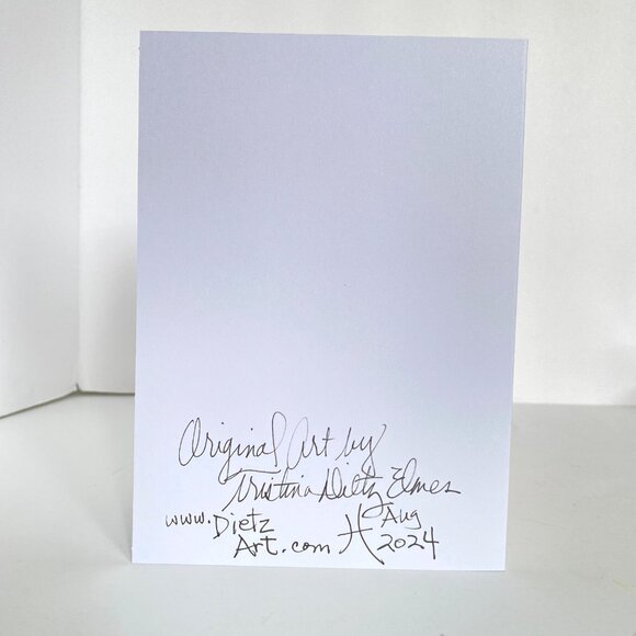 Flamingo Painting Art Handmade Original Blank Greeting Card and Envelope - Picture 4 of 5